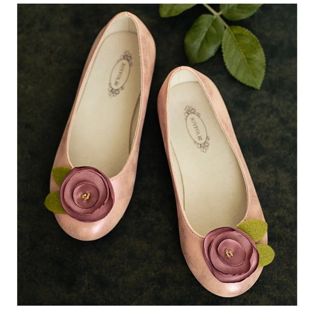 NIB Joyfolie Girl Charlotte flats shoes in Rose 2Y size 2